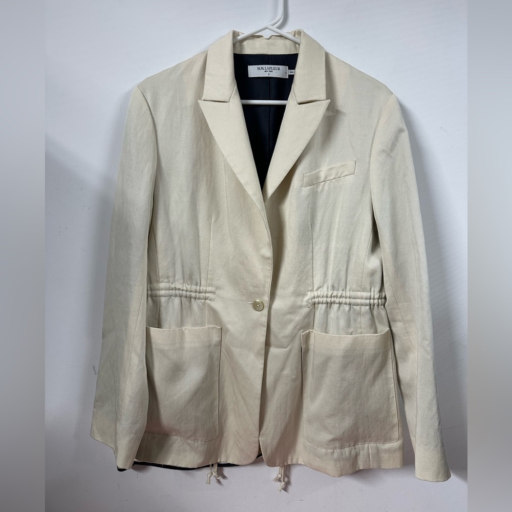 MM Lafleur Hyo Jacket Everyday Twill Women's 4 Cream Minimalist Career Work